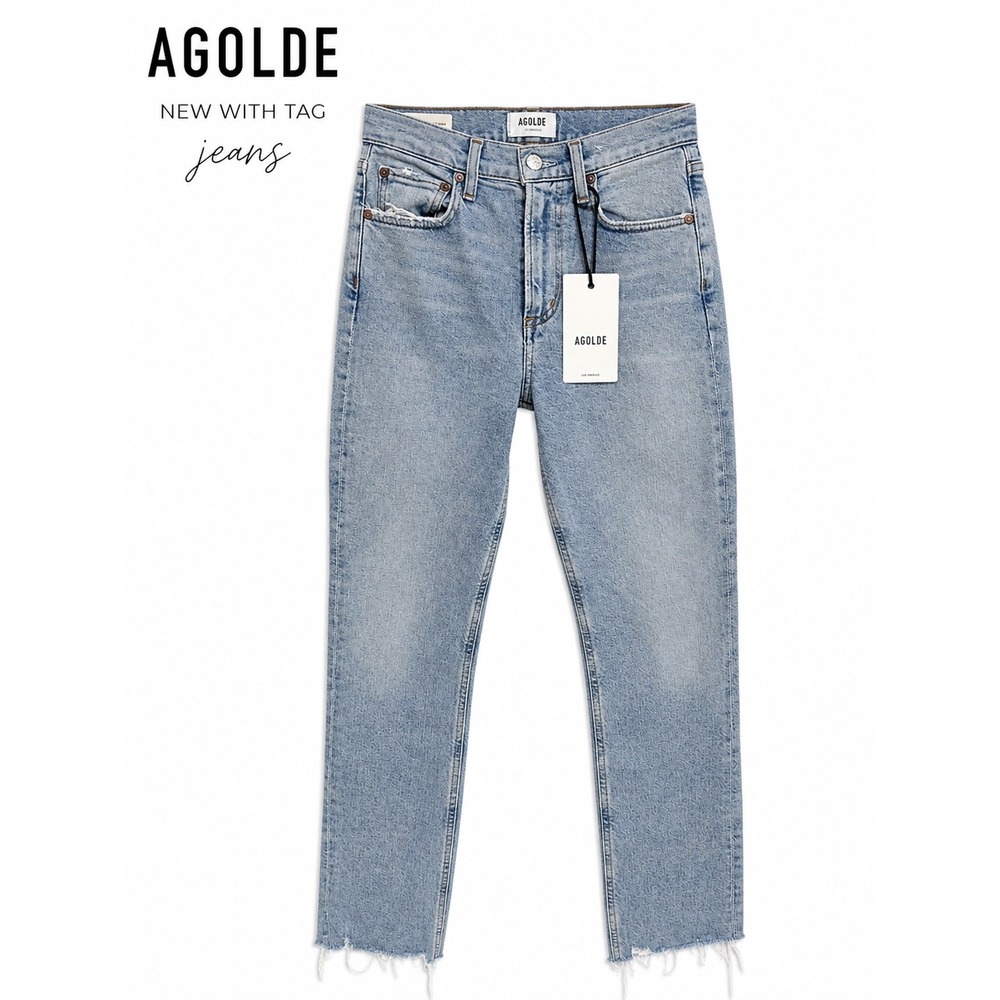 AGOLDE Blue Merrel Mid Rise Straight Jeans A9021-1370 Astray
